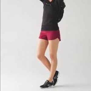 Wine colored Lululemon Speed Shorts